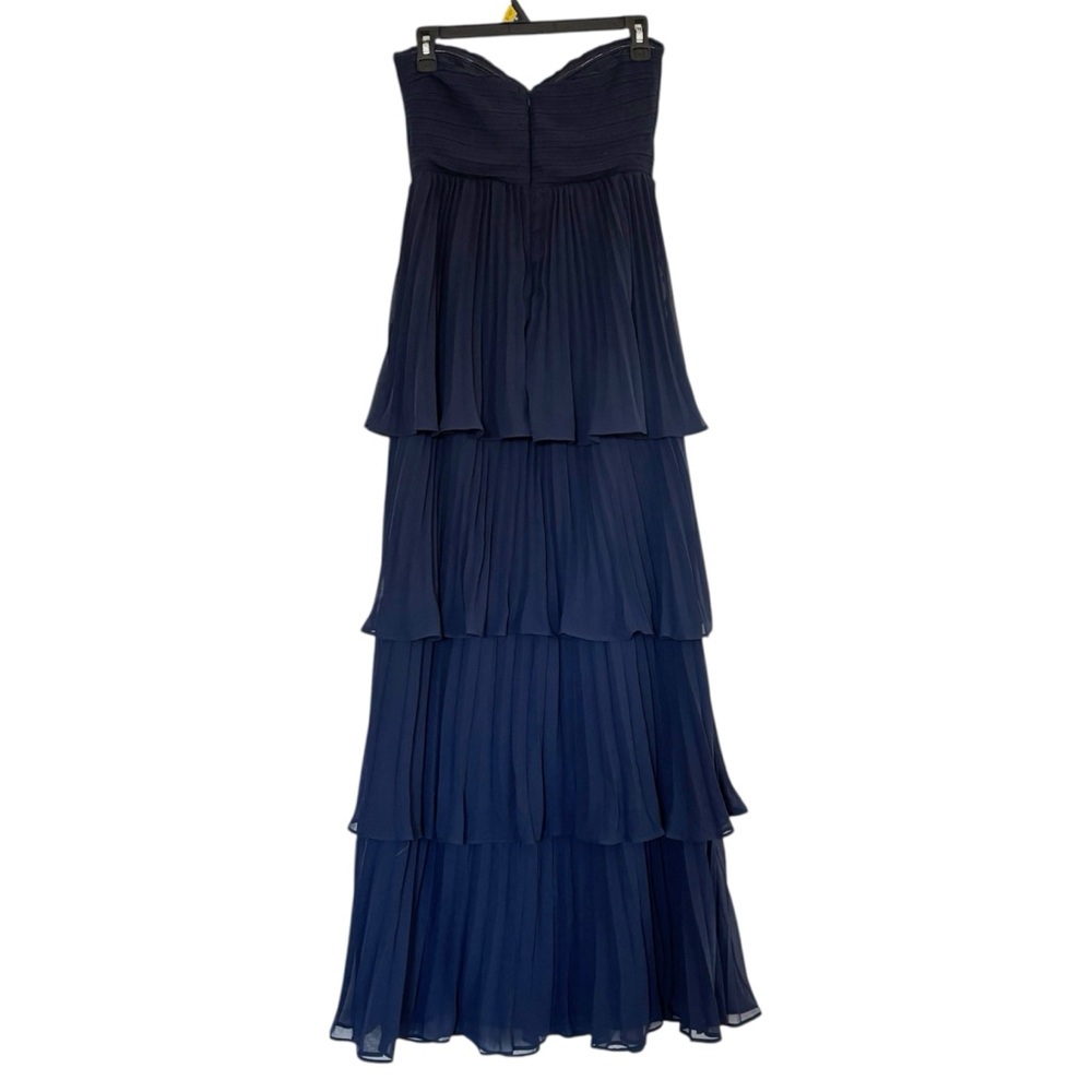 Lulus Seriously Sensational Navy Blue Strapless Tiered Pleated Maxi Dress small - Picture 7 of 11